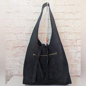 Gerard Darel Navy Blue Suede Beautiful Shoulder Bag